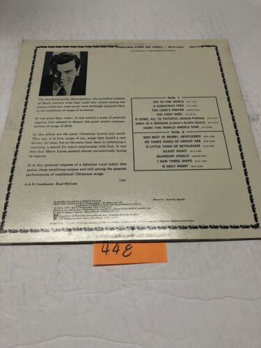 Mario Lanza Christmas Hymns And Carols Vinyl LP Album