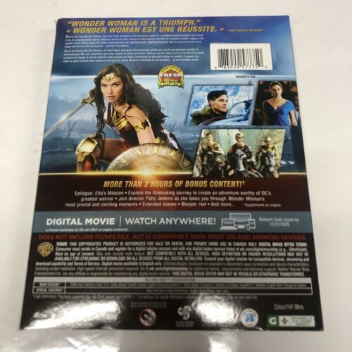 Wonder Woman (2017) Blu-ray/DVD • Gal Gadot • W/ Slipcover • Bilingual