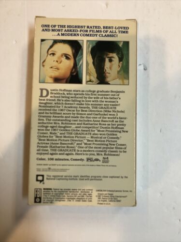 The Graduate (VHS 1987) Dustin Hoffman • Anne Bancroft • Katherine Ross | MCM