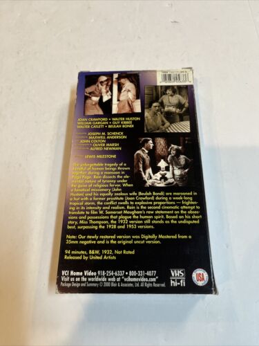 Rain (VHS, 2000, Restored Version) Joan Crawford Walter Huston william Gargsn