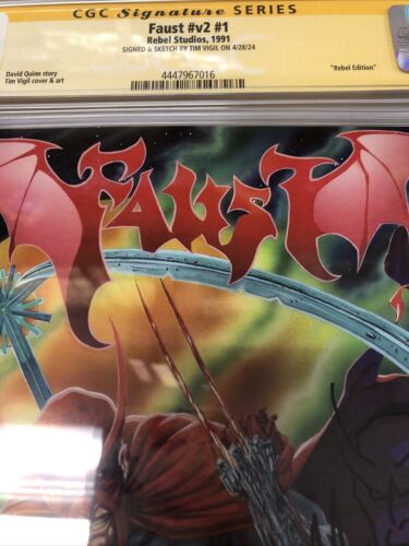 Faust  (1991) #v2 #1 ( CGC 9.8 SS) Signed & Sketch Tim Vigil Northstar Census =2