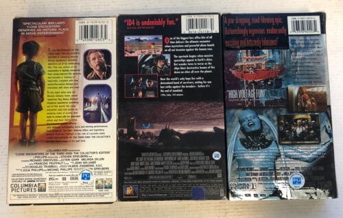 Independence Day,Close Encounter Of The Third Kind,Fifth Element (1996-1998)VHS