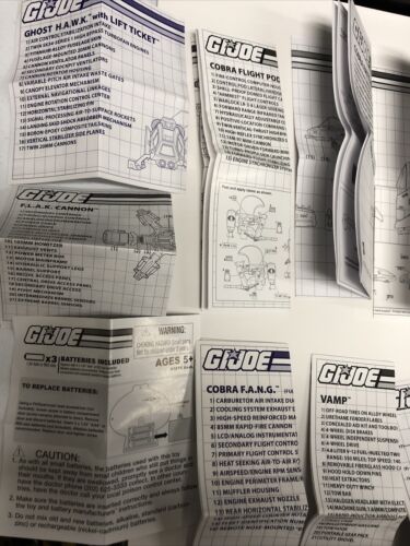 ORIGINAL Manual Instructions Blueprints G.I. Joe Lot Of 21