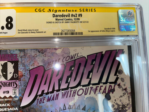 Daredevil #v2 (1999) # 9 (CGC 9.8 SS WP) Origin Echo | Signed Sketch Palmiotti