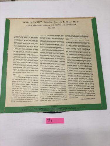 Tchaikovsky Symphony No. 5 Arthur Rodzinsky Vinyl LP Album