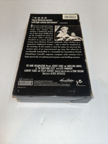 The 39 Steps (VHS 1995) Alfred Hitchcock • Robert Donat • Madelene Carroll