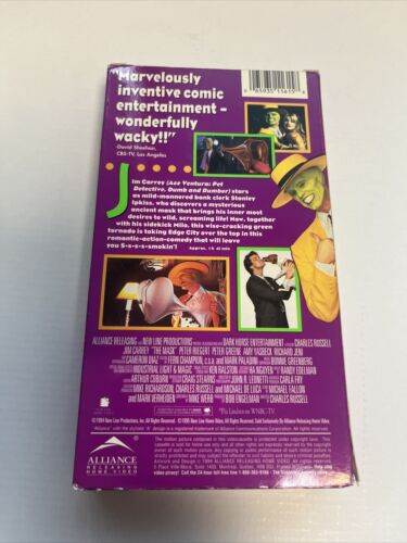 The Mask (VHS 1994) MCA Home Video Jim Carrey Alliance Releasing