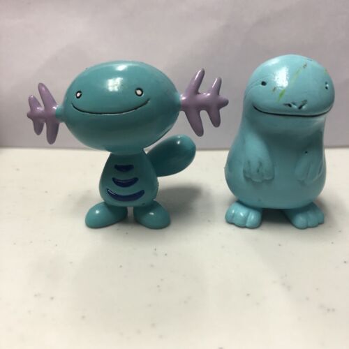 Wooper & Quagsire TOMY Pokemon Figure Toy CGTSJ 1999 Nintendo 2” Figure