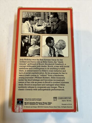 Born Yesterday (VHS, 1986) Judy Holliday , William Holden & Broderick Crawford