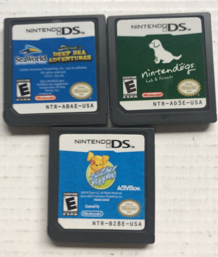 Zhu Zhu Puppies,Nintendo Dogs,Seaworld Deep Sea Adventure Nintendo DS Bundle