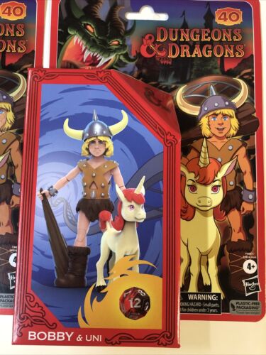 Hasbro Dungeons & Dragons Bobby & Uni • Action Figure Set • Cartoon Classics