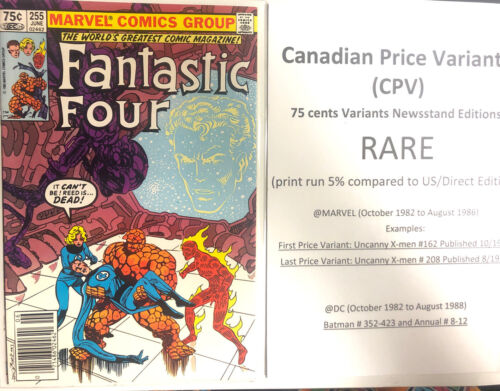 Fantastic Four (1983) # 255 (NM) Canadian Price Variant CPV...Byrne # 1