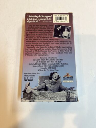 June Bride (VHS, 1992) Bette Dsvis • Robert Montgomery | MGM/UA