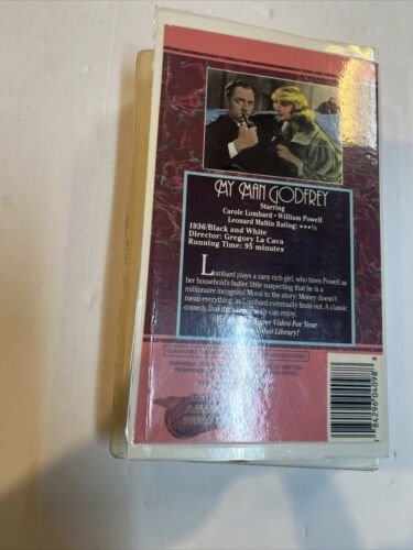 My Man Godfrey (VHS) William Powell Carole Lombard