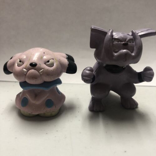 Snubbull & Granbull TOMY Pokemon Figures CGTSJ 1999 Nintendo 2” - Vintage