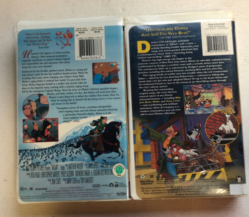 Disney Masterpiece Mulan & Oliver & Company (VHS)