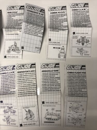 ORIGINAL Manual Instructions Blueprints G.I. Joe Lot Of 21