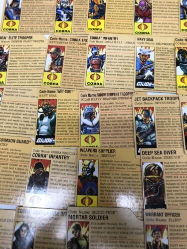 GI Joe File ID Card • Filecard • Rise Of Cobra • Lots Of 152 • Paper • Cards