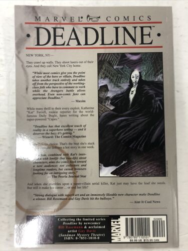 Deadline By Bil Roseman (2002) TPB Marvel Comics