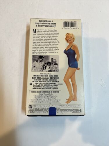 Monkey Business (VHS, 1992) Gary Grant • Ginger Rogers • Marilyn Monroe