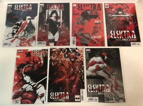 Elektra Black White & Blood (2022) #1-4+ Variants #1-2 Complete Set ~ Marvel