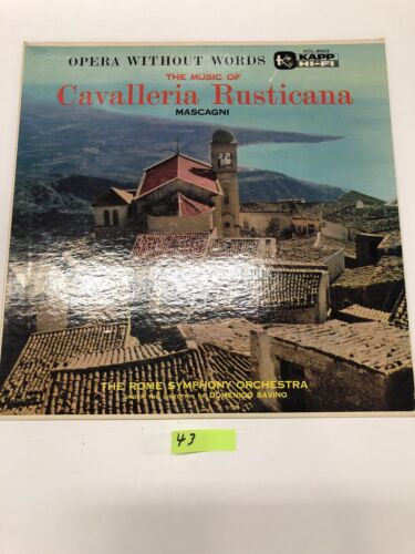 The Music Of Cavallaeria Rusticana By Rome Symphony Orchestra Vinyl LP Album