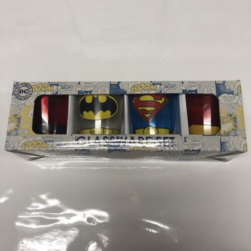 Justice League Glassware • Shot Glasses • DC Comics • Set Of Four