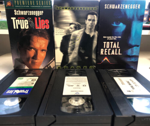 Arnold schwarzenegger (1990) True Lies | Eraser | Total Recall Vhs Bundle