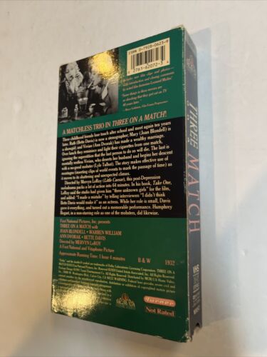 Three on a Match (VHS, 1991) Betty Davis • Joan Blondell • Ann Dvorak | MGM/UA