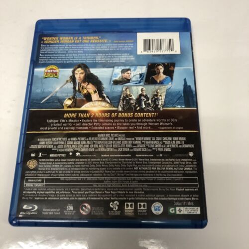 Wonder Woman (2017) Blu-ray/DVD • Gal Gadot • W/ Slipcover • Bilingual