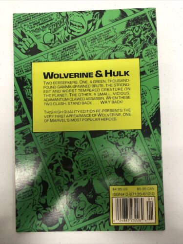 Wolverine Battles The Incredible Hulk (1986) TPB First Print Marvel Comics