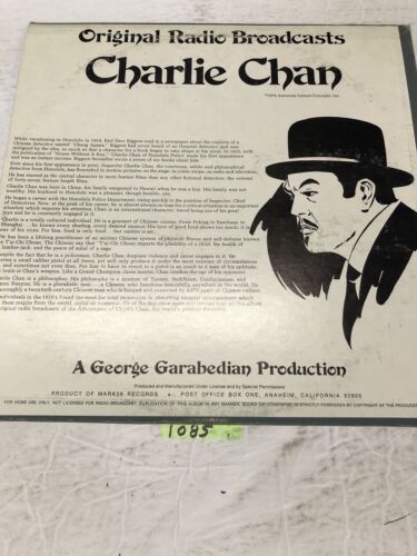 Charlie Chan Original Radio Broadcasts Vinyl  LP Album