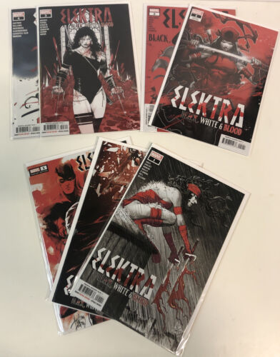 Elektra Black White & Blood (2022) #1-4+ Variants #1-2 Complete Set ~ Marvel