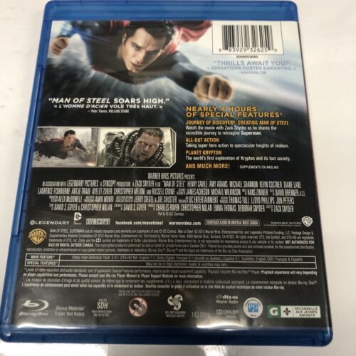 Man of Steel (2013) Blu-ray/DVD 2-Disc Set • Canadian