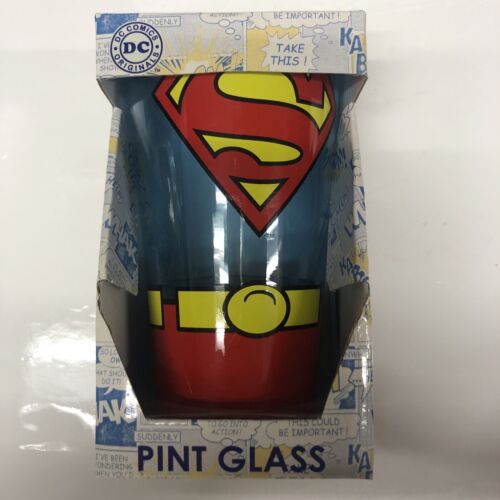 Superman • Pint Glass • Silver Buffalo • DC Comics Warner Bros •