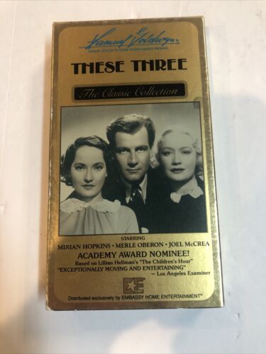 These Three (VHS 1985) Miriam Hopkins • Merle Oberon • Joel McCrea | Goldwyn