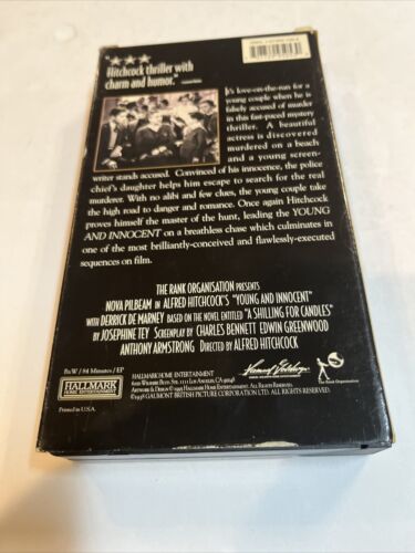 Young and Innocent (VHS, 1995) Alfred Hitchcock • Nova Pilbeam