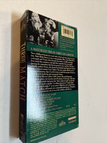 Three on a Match (VHS, 1991) Betty Davis • Joan Blondell • Ann Dvorak | MGM/UA