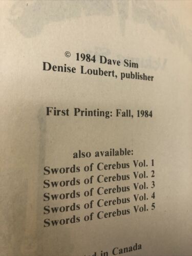 Swords Of Cerebus Volume 6 (TPB) 1984(VF/NM) 1st Printing