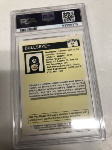 1990 Marvel Universe Super-Villains Bullseye