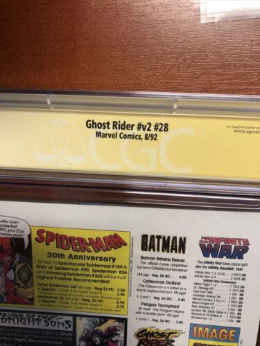 Ghost Rider #v2 #28 (CGC SS 9.6) Newstands! Signed By Andy Kubert!!