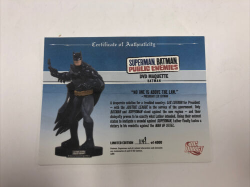 DC Direct Superman Batman Public Enemies Batman Statue 1149/4000