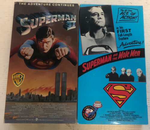 Superman And The Mole Men & Superman 2 (1980-1987) Vhs Lot