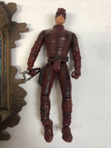 2002 Marvel Legends Wall Display Stained Window Daredevil Complete Mint