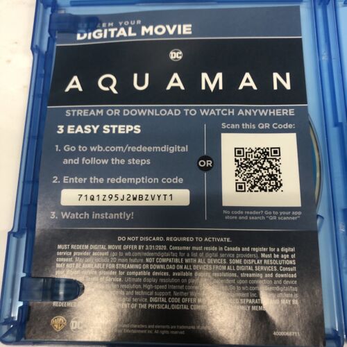 AQUAMAN (2020) BILINGUAL • BLU-RAY + DVD + Digital•An Adventure Visual Spectacle