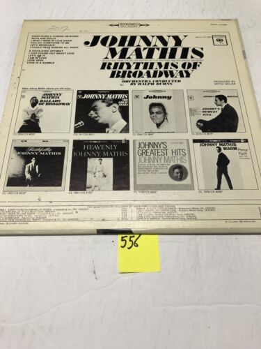 Johnny Mathis Rhythms Of Broadway Vinyl LP Album