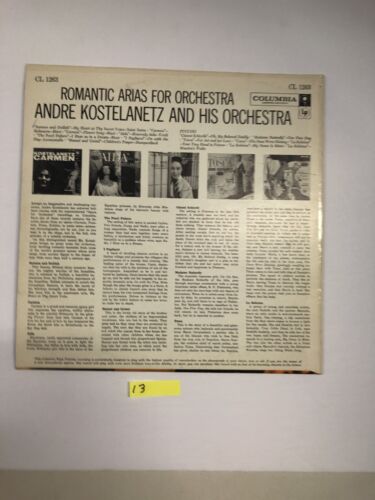 Romantic Arias For Orchestra Vinyl LP Album