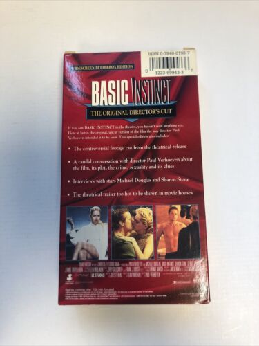 Basic Instinct (1994) Vhs Widescreen Original Directors Cut) | Michael Douglas