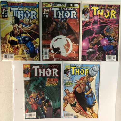 Heroes Return: The Mighty Thor (1998) Starter Set # 1-4 & # 1 Variant (VF/NM)