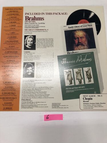 Brahms Piano Concerto No 2 In B Flat. Vinyl LP Album